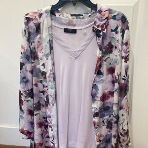 Tahari twin set blouse and tee
